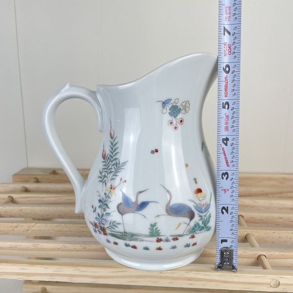 Limoges Porcelaine du Lys Royal Kakiemon Reproduction Pitcher Teacup Saucer Set - Picture 10 of 10